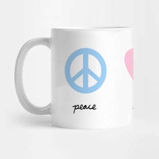 Peace, Love, Latkes Mug